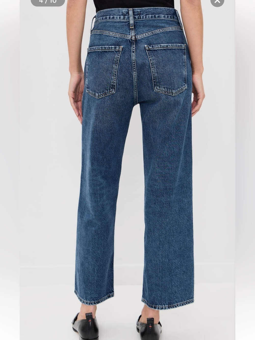 Agolde REN Classic High-Rise Cropped Wide Leg Jeans Medium Blue Size 25 - Picture 3 of 10